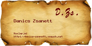 Danics Zsanett névjegykártya